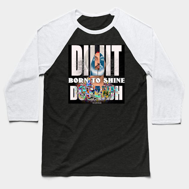 Diljit Painting Baseball T-Shirt by SAN ART STUDIO 